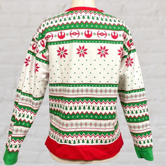 Star Wars Darth Vader Fair Isle Sweatshirt XS Holiday Red Green NWOT - Picture 3 of 9